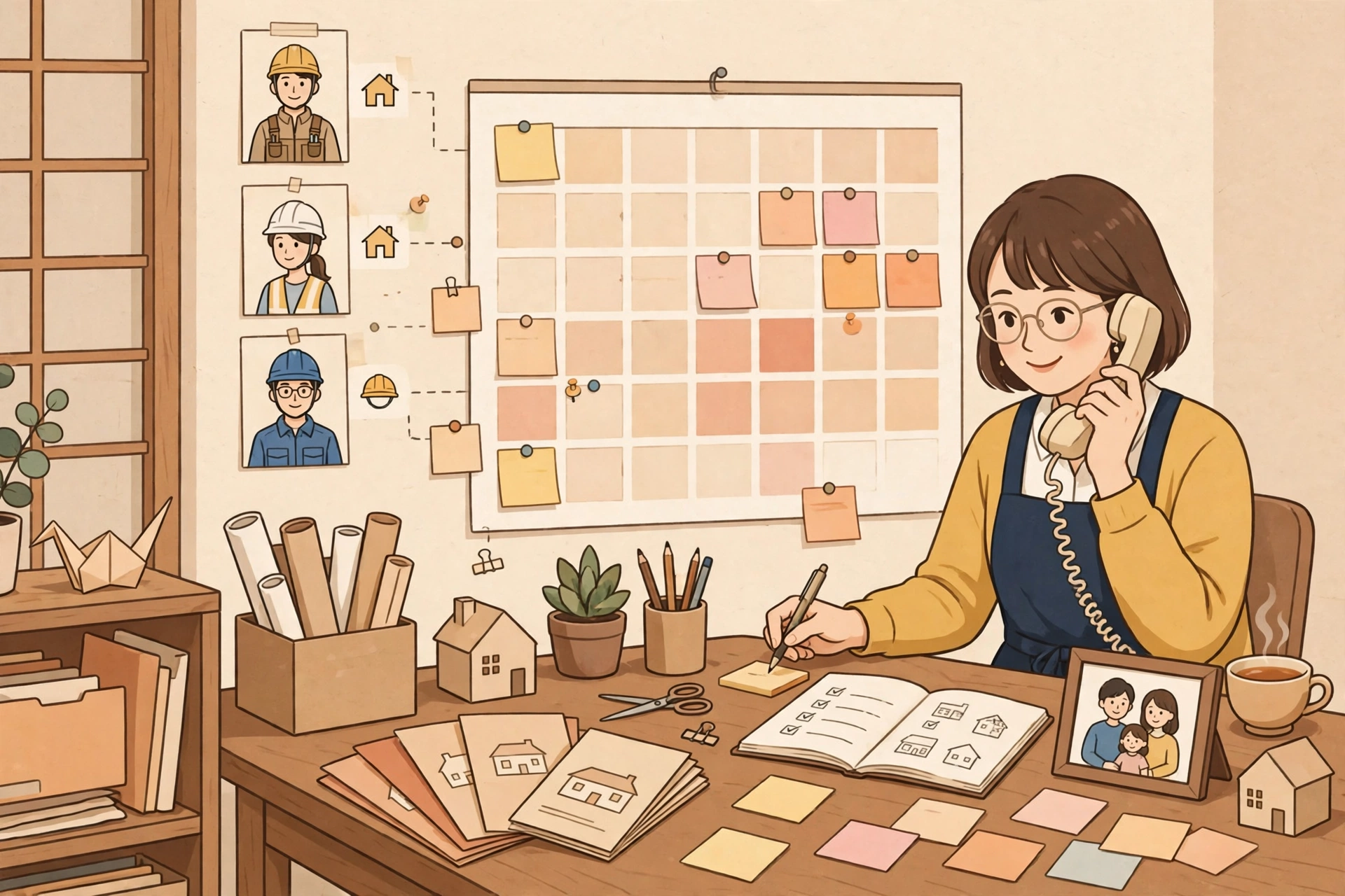 日程調整を代行するコーディネーターのイラスト