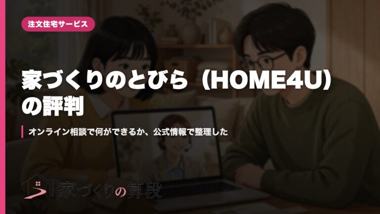 家づくりのとびら（HOME4U）の評判｜オンライン相談で何ができるか、公式情報で整理した